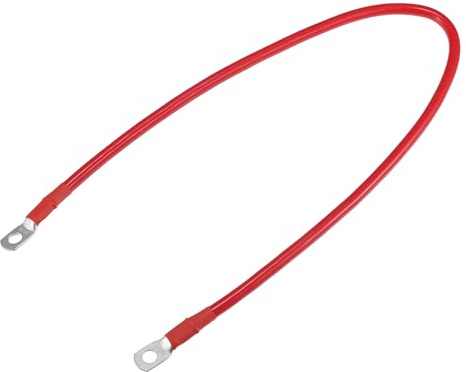 A ABSOPRO 6 AWG Battery Cable 60cm 2FT with 5/16 Inch Lugs Pure Copper Red | Stronger, Car battery inverter cable, 6 AWG Gauge