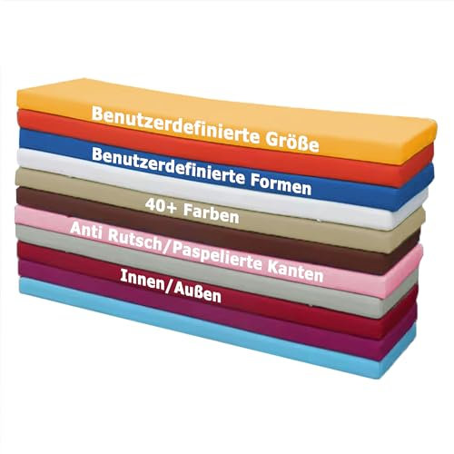 Benutzerdefinierte Größe Outdoor Gartenbankkissen, Bankkissen Bankauflage Sitzkissen für Fensterbank, Waschbare Abnehmbarem Sitzkissen für Gartenbank Schaukel, Terrasse, Sofa Kissen (3cm Dicke)