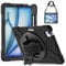 Gerutek Coque Antichoc pour iPad Air 11 Pouces M3/M2 (2025/2024), Air 5ème/Air 4è 10.9, Étui Armure Robuste avec Support Rotatif, Dragonne et Bandoulière, Porte-Stylet, Coque pour iPad Air 11, Noir