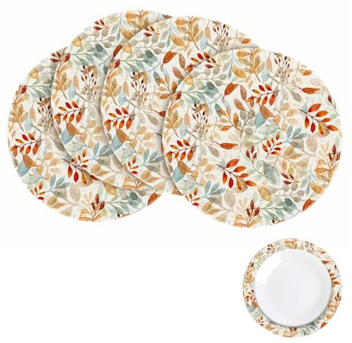 Lumeclat Set de 4 manteles individuales redondos trenzados, 38 cm, gruesos, antideslizantes,lavables y resistentes al calor,ideales para ocasiones festivas,comidas diarias,bodas y decoración de cocina