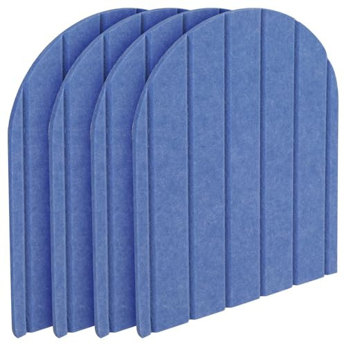 3D Wandpaneele,4 Stück 32x43cm Wandschutz Filz-Paneel Dekorative Wandpaneele Selbstklebend Antikollision Wandpolster für Schlafzimmer,Kinderzimmer (Blau)