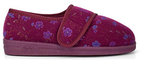 Comfylux Womens/Ladies Davina Floral Superwide Slippers