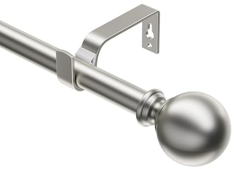 Tringle à rideaux extensible en métal pour fenêtres de 76 à 280 cm - Diamètre 19 mm - Pour salon, chambre à coucher - Satin