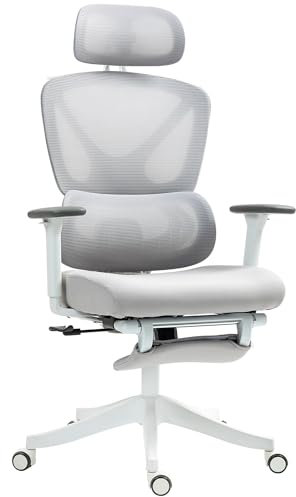 HOMCOM Chaise Bureau Fauteuil de Bureau - Hauteur réglable, Dossier inclinable, accoudoirs 3D, Appui-tête Rotatif, Soutien Lombaire réglable, siège de Bureau en Tissu en Maille, 71x70x119cm, Noir