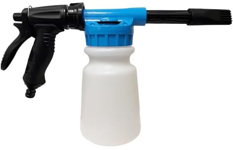 Vixzoid Schaumpistole Auto Schaumlanze 900 ml Schaumkanone Verstellbare Schaumpistole für Gartenschlauch SchaumsprüHer für Autowäsche, Haus, Gartenwäsche (Blau)