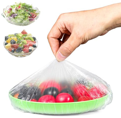 JIEYAO 200 fundas de cuenco para pan de masa madre, envoltura de plástico elástica para pan, cesta de masa madre para hornear, suministros para alimentos, frutas, verduras, alimentos al aire libre