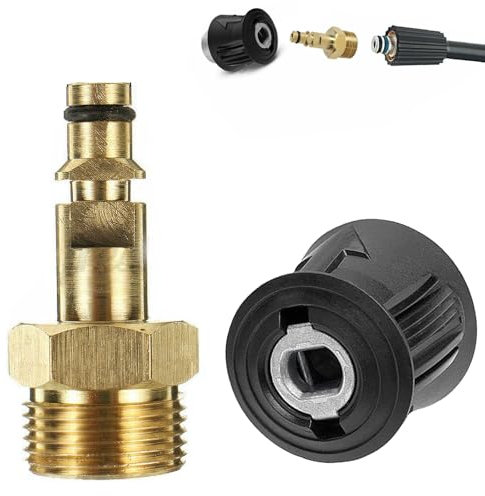 High Pressure Washer Quick Connect Adapter,Hose Adapter Quick Connect,Brass M22 14mm HoseQuick Connector,M22 14MM Fitting Hose Connector for Pressure Washer Gun and Hose Conversion