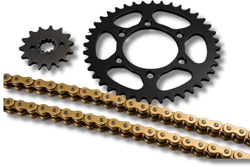 RIDE AND CUSTOM - Kit de cadena con piñón reforzado RK compatible con Daelim VL Daystar 125 2000-2002 14X42 corona de acero