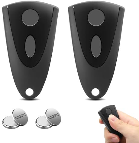 433,92MHz Garagentoröffner Fernbedienung für Novotron, 2 Kanäle Garagentor Handsender für Novotron 502/504/512/514,Schwarz, 2 Stück