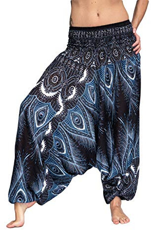 Mienloco Aladinhose Pumphose Yoga Damen Herren Sommer (Standard, schwarz)