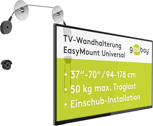 Goobay 78774 TV Wandhalterung Fernseher Halterung 37-70 Zoll (94-178 cm) Kabelsystem universelle Fernsehhalterung TV VESA Wandhalterung TV 50 kg