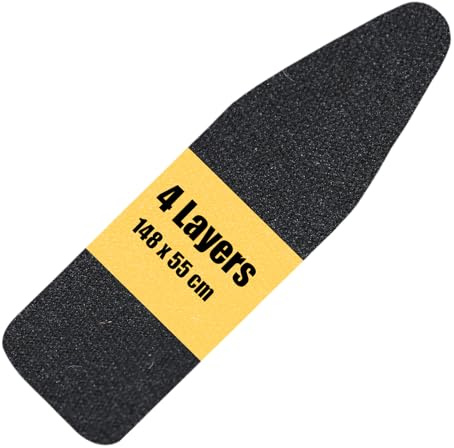 ZOFUN Ironing Board Covers 148 x 55 cm, Extra Large Ironing Board Cover with 220℃ Heat Resistance, Cotton Black Iron Board Cover Easy to Fit, Thick Ironing Board Covers Only