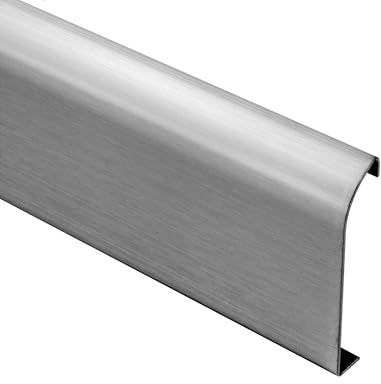Sockelleiste Edelstahl Fußbodenleiste V2A 2,5m 40mm silber gebürstet | Für saubere Wand-Boden-Übergänge und einen geschützten Sockelbereich, 40mm Leistenhöhe, 2,5m, für passende Anschlussbereiche