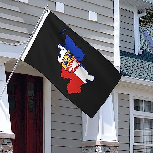 Yard Flaggen Flaggenkarte Von Schleswig-Holstein Feiertage Flags Dekor Außenbanner Wasserdicht Garten Fahnen Für Haus Veranda Parade 90X150 Cm
