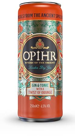 Opihr I Gin & Tonic mit Orange I Fertiger Mix mit fruchtig-frischer Note I 10% Vol. I 250 ml (Packung mit 6)