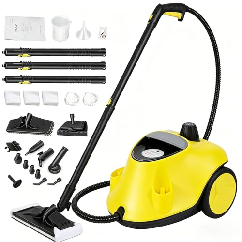 Pulitore a Vapore 2100 W, Pulitore a Vapore Portatile Multiuso | 29 Accessori, Pressione 5 Bar, Serbatoio: 2.1 L, Vaporetto per la Pulizia Domestica di Tessuti, Piastrelle, Cucina, Bagno