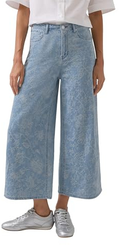 s.Oliver Culotte-Jeans Suri/High Rise/Wide Fit/aus Denimjaquard