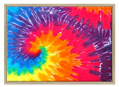Bild auf Leinwand gerahmt – mit Rahmen – Hippy Woodstock – 69 Mandalas – 50 x 70 cm – moderner Stil aus Naturholz – (Code 3443)