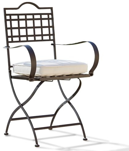 Loberon Chaise Tharot - Fer - H/L/P env. 92.5/53 / 38 cm - Noir, Noir