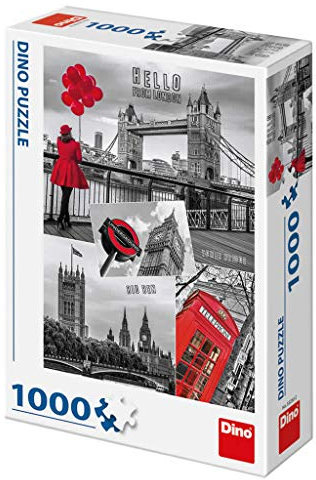 Dino Toys 532502 Dino Puzzle London-Collage 1000 Teile, Mehrfarbig
