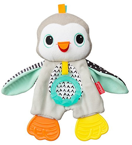Infantino Cuddly Teether Penguin for Sensory Exploration - Silicone Teether, Teething Relief