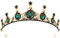Frcolor Grüne Kristall Tiara Barock Krone Braut Haarschmuck Vintage Strass Stirnband Kopfschmuck für Hochzeit Geburtstagsfeier