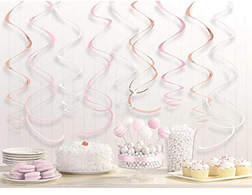 Amscan 670851 Dec Swirl Pl Rose Gold/Blush