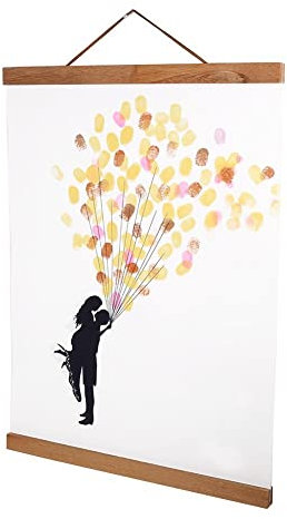 Tnfeeon Poster Magnetico Immagine Moderno Naturale Legno Teak Cornice Appendiabiti DIY Poster Scroll Stampe Attaccatura Muro Appendiabiti d'Arte per Foto Immagine Tela Manifesto Arte Articolo (21cm)