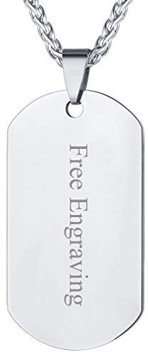 FaithHeart personalisierter glänzed Dog Tag Anhänger Herren Hundemarken mit Gravur