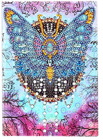 DIY Diamant Malerei Notizbuch Blanko A5 Schmetterling Stickerei Kreuzstich Schule Schreibwaren Notizbücher Mädchen Tagebuch A5 Skizzenbuch Geburtstag Mädchen Jungen Geschenk 50 Blatt 120 Seiten