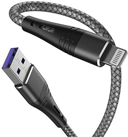 [Certificado Apple MFi] Paquete de 2 cargadores para iPhone de 6.6 pies, cable Lightning de 6.6 pies de largo para iPhone 11/11Pro/11Max/X/XS/XR/XS Max/8/7/6/5S/SE/iPad Mini Air/Airpods