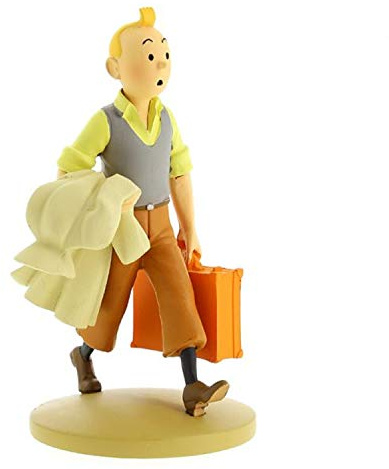 Figura de resina de Tintín con la maleta (América) de 12 cm.