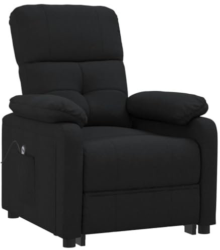 vidaXL Relaxsessel, Sessel Verstellbar Elektrisch, Fernsehsessel mit Liegefunktion, Liegesessel Polstersessel für Wohnzimmer, Schwarz Stoff