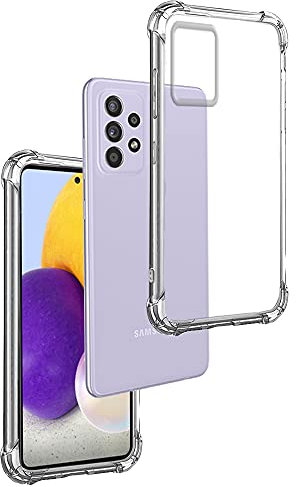 REY Funda Anti-Shock Gel Transparente para Samsung Galaxy A52 5G - 4G - Galaxy A52s 5G, Ultra Fina 0,33mm, Esquinas Reforzadas, Silicona TPU de Alta Resistencia y Flexibilidad