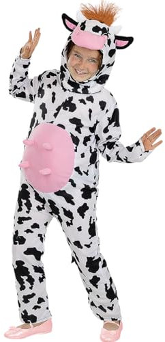 Funidelia | Disfraz de vaca para niño y niña Animales, Granja - Disfraz para niños y divertidos accesorios para Fiestas, Carnaval y Halloween - Talla 7-9 años - Blanco