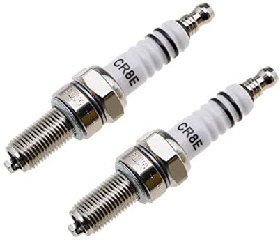 The Lord of the Tools 2 Stück CR8E/CR9E Zündkerze Motorrad Zündkerze Ersatz Zündkerze 10mm Gewinde Verbesserte Kraftstoffeffizienz Kompatibel mit SUZUKI (CR8E/CR9E Zufallslieferung)