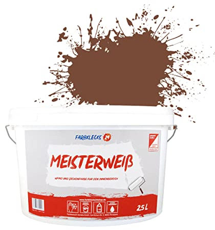 Farbklecks24 Meisterweiß Color, Wandfarbe Braun 8-3 (2,5L),(versch. Farben),hohe Deckkraft