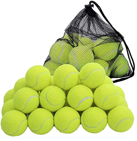 STERUN Tennis Balls 12 Pack with Storage Bag, Thick Walled Durable Balls for Dogs, Tennis, Cricket & Sports Play