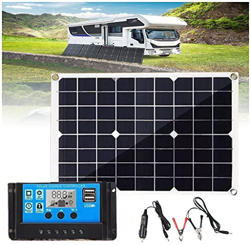 Kit De Panel Solar Flexible De 50W Con Controlador Solar 20A-60A, USB Dual, Generación De Energía Completa, Batería Para Teléfono Inteligente, Coche, Barco, Camping 40A