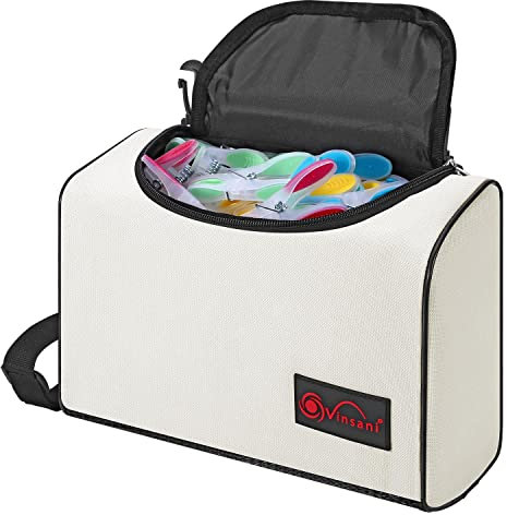 Vinsani Clothes Peg Bag Premium Zipped Waterproof Wearable Peg Storage Organiser Bag with Double Clips, Shoulder/Waist Strap Holds up to 300 Pegs Suitable for Indoor Outdoor Use – Cream White