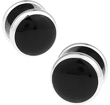 Stfery Manchettenknoepfe Gravur, Manschettenknöpfe Herren Silber Rund Versilbert Cufflinks Anzug Accessoires Schmuck Geschenk