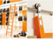 Sliding Barn Door Kit 3.3ft-20ft Sliding Ladder Library Full Set Hardware Rolling Track (No Ladder) + Stainless Steel Floor Roller Wheel (2pcs), Use to Home/Indoor/Loft (Size : 20ft/600cm Track kit)