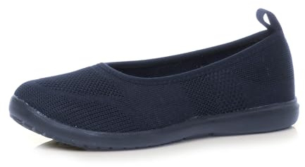 AJVANI Womens Ladies Slip on Lightweight Gym Shoes Memory Foam Ballet Ballerina Flats Pumps Trainers Size
