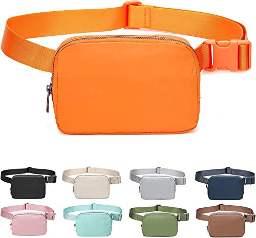 Unisex Mini-Gürteltasche mit verstellbarem Riemen, Umhängetasche für Workout, Einkaufen, Reisen, Wandern, Orange, S, Tasche