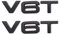 2 Stück V6T Emblem Aufkleber ist anwendbar für alle Fahrzeug-Kofferraumtüren und Fensterdekoration (Mattschwarz)