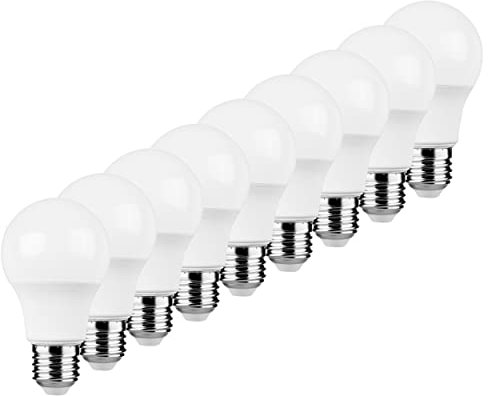Müller-Licht 9 x LED Leuchtmittel Birne A60 4,9W = 40W E27 matt 470lm warmweiß 2700K 200°