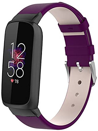 KAREN66 Leder Armband Kompatibel mit Fitbit Luxe Armband - Weiches Leder Uhrenarmband Replacement Wechselarmband Ersatzarmband für Fitbit Luxe (Lila)