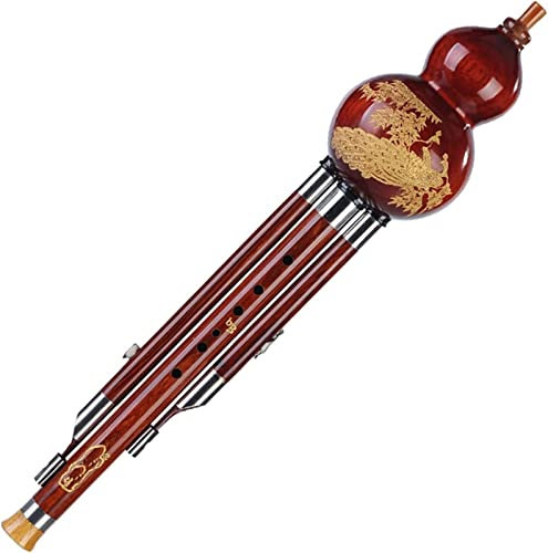 MAQBE Hulusi-Flöte, Kürbisflöte aus rotem Sandelholz, professioneller Leistungstyp, chinesisches traditionelles nationales Kürbisflöteninstrument(Size:B flat)