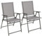 GOPLUS Gartenstuhl Set klappbar, Klappstuhl mit Hochlehner & bequemer Armlehne, Balkonstuhl wetterfest bis 150kg belastbar, Terrassenstühle für Garten Terrasse Balkon (2, Grau)