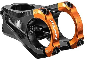 Funn Equalizer Bike Stem with Zero Rise- Length 50mm stem with 35mm Bar Clamp, 0 Degree Alloy Bike Stem for Mountain Bike and BMX Bike (Orange)